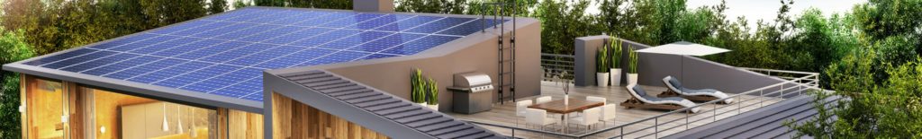 Solar electric pv panels installed on the roof of a residence